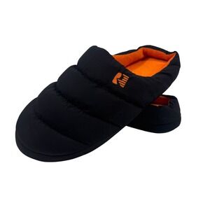 RockDove Men's Memory Foam Slippers Black Orange House Shoes Size 9–10